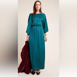 NWT Anthropologie size S emerald green maxi dress